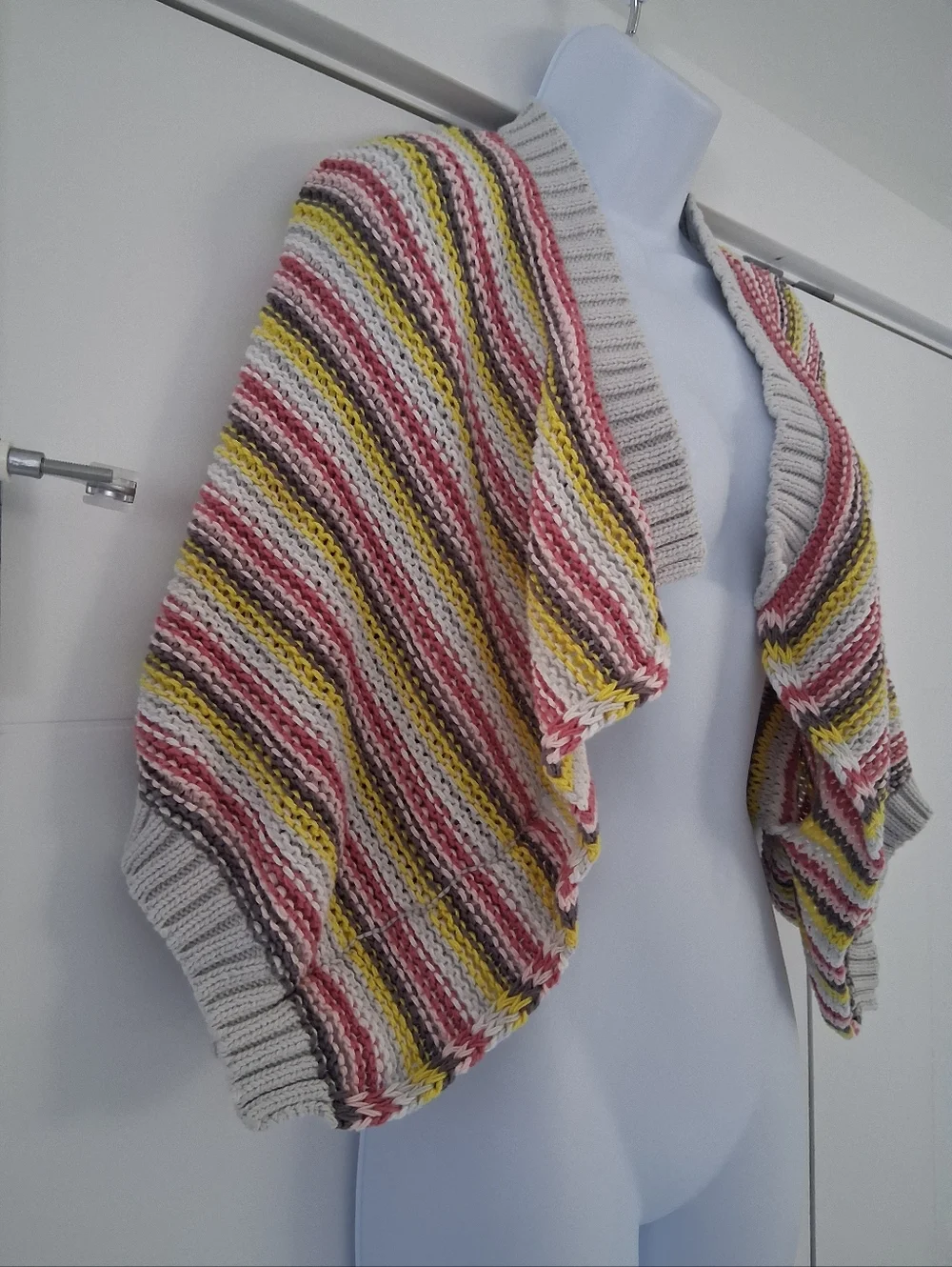 Zaket & Plover/ 100% Cotton/ Striped Knit Shrug Cardigan/ Size US XS/S - Picture 5 of 11